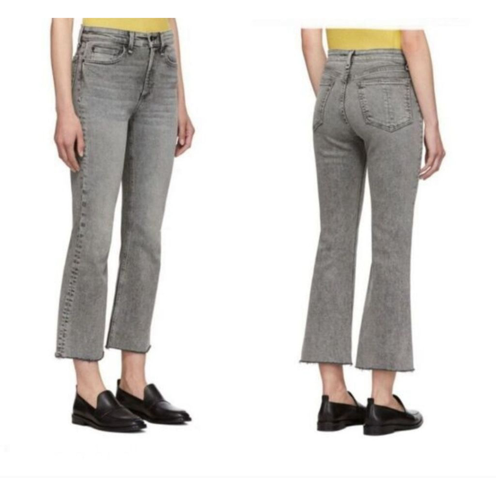 RAG & BONE Nina High Rise Ankle Flare Gray Ankle & Cropped Jeans Size 25 - Picture 3 of 8